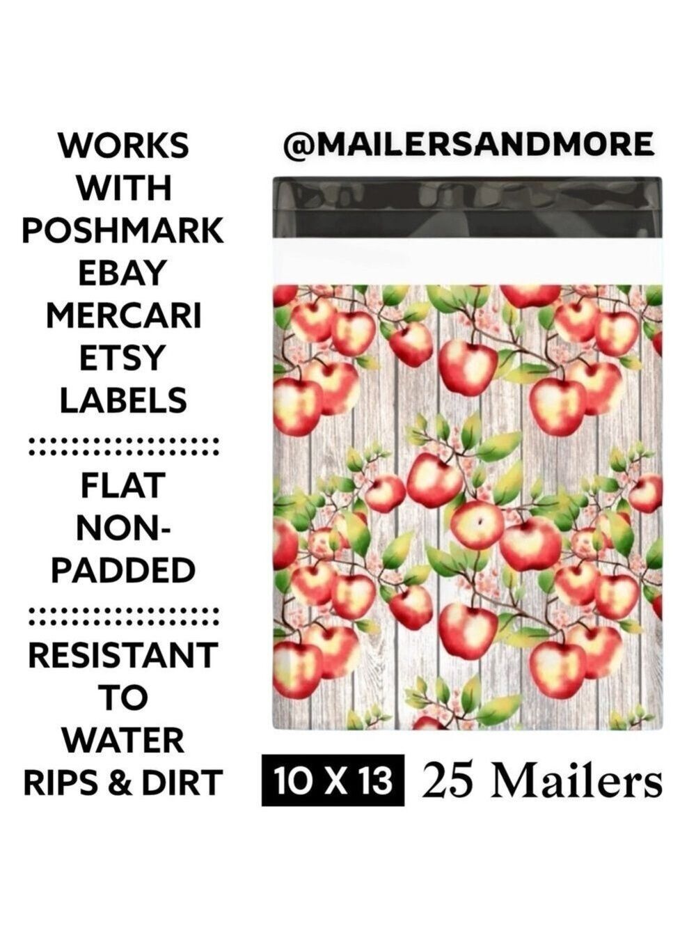 25 10X13 Poly Mailers Apple and Blossoms, Shipping Envelopes PRICE IS FIRM - Picture 3 of 8